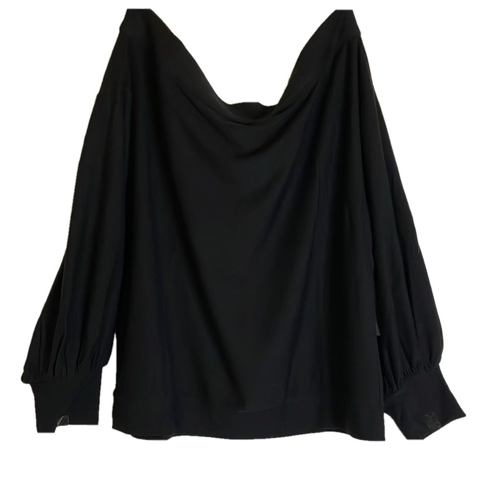 COLDESINA Off-Shoulder Balloon Sleeve Top, Women’s L, Black
